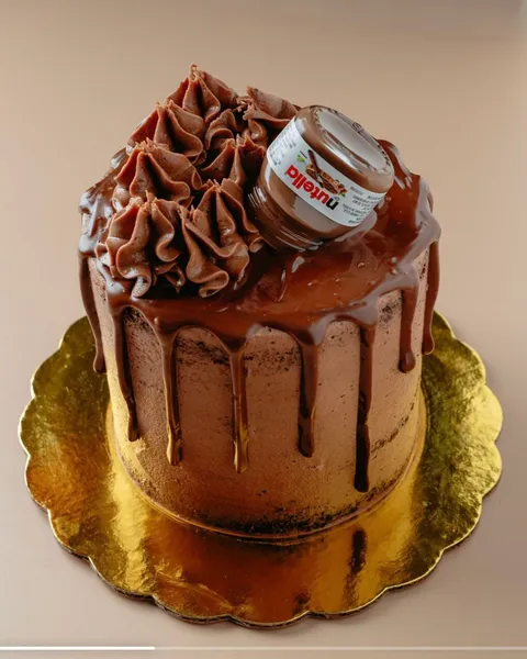 Nutella Cake de SOAD Bakery con drip de chocolate y Nutella